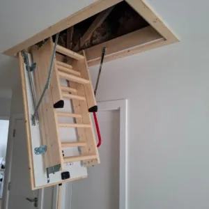 Basket 3 timber folding attic ladder installed in Dublin
