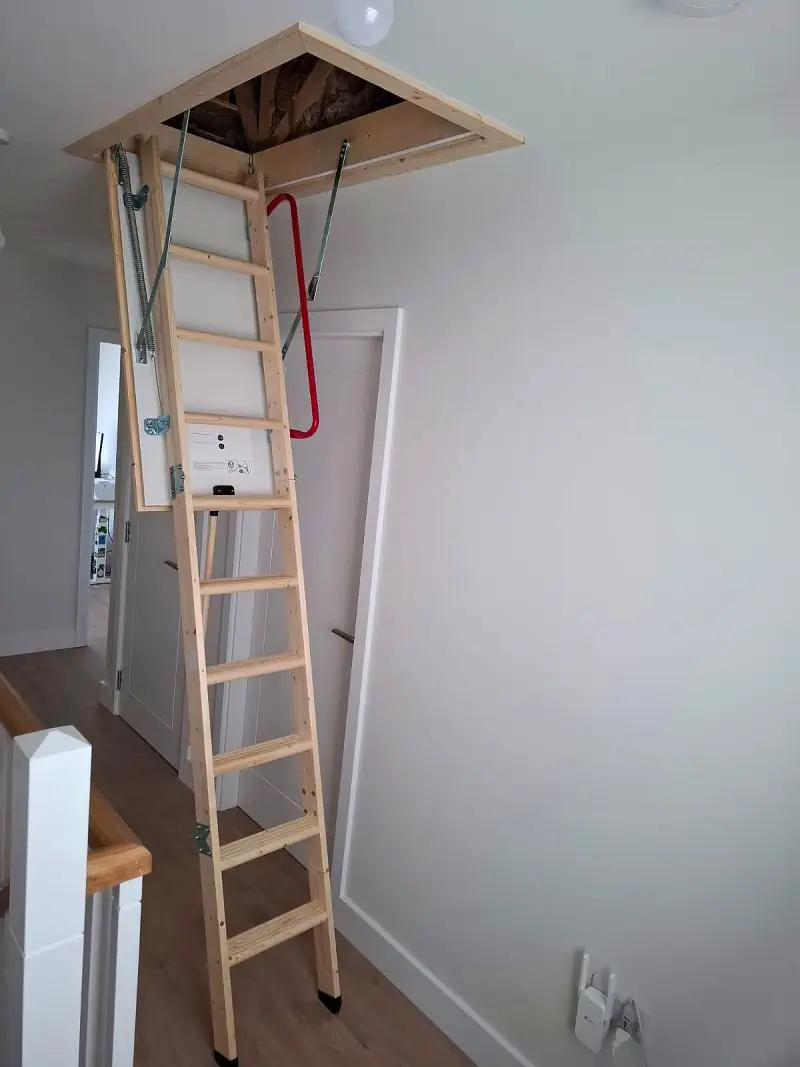 Attic Ladder and Flooring Bundle - Supplied & Fitted From €550 2 Timber attic ladder newly installed in Dublin
